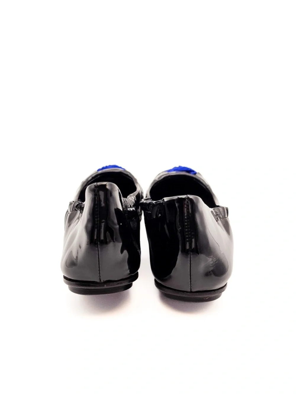 Dolce & Gabbana Patent Leather Black Ballet Silk Rose Flats EU 38